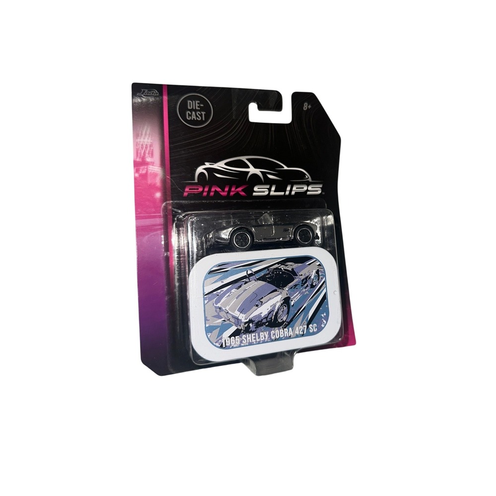 Jada Pink Slips 1965 Shelby Cobra 427 SC Chrome 1:64 Die-Cast Car with Tin
